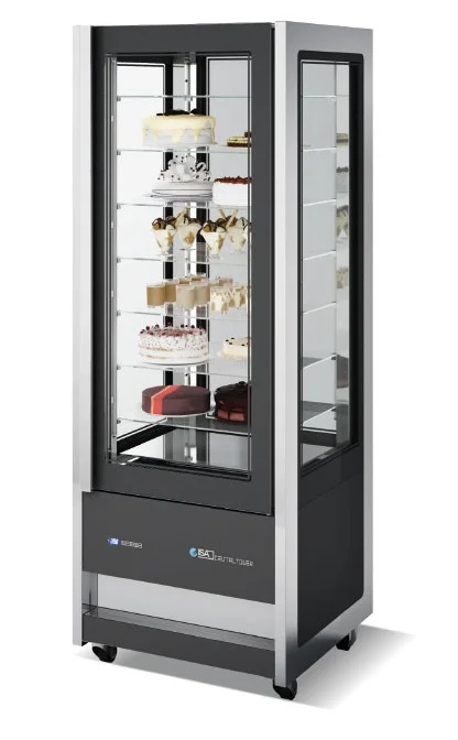 Haute Qualité Vitrine réfrigérée 4 faces vitrées positive ventilée spécial chocolat CRISTAL TOWER - OPERA 725 V CH