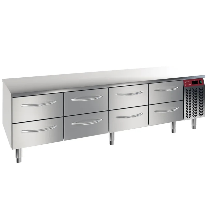 Soubassement réfrigéré 8 x 1/2 tiroirs GN1/1 longueur 2000mm DIAMOND Commander Maintenant