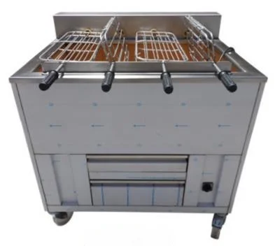 Barbecue en inox au Charbon Industriel professionnel 4 grilles rotatives IMPORMARTINHO Populaire