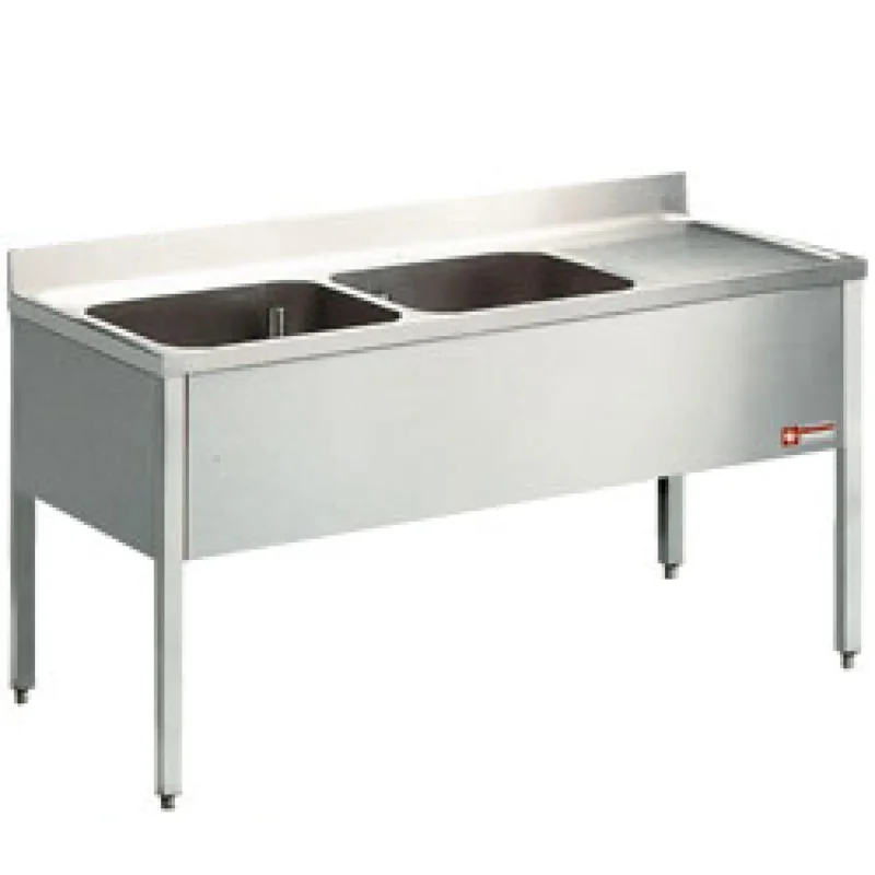 Retour Gratuit Plonge inox 2 bacs égouttoir à droite 1600x700mm DIAMOND - L1620D-KD