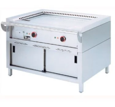 Vente Flash Plancha professionnelle Teppanyaki électrique 2 zones sur armoire DIAMOND